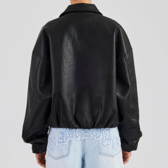 Cernucci Oversized Collared PU Bomber – Black XS NWT - Picture 3 of 6